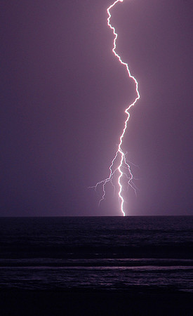 Lightning at sea